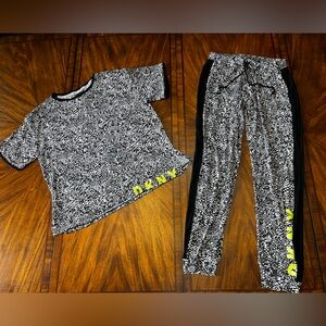 DKNY Black and White Pajama Set
